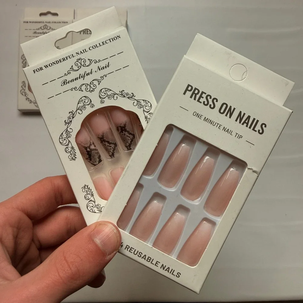Lot of 10 Pack of 24 New False Press‎ On Nails Assorted Designs and Colors №N41